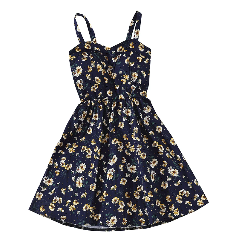 

Summer Bodycon Dress Vestidos Mujer 2020 New Women Slim A-line Sleeveless Spaghetti Dresses Vintage Dot Floral Print Mini Robe