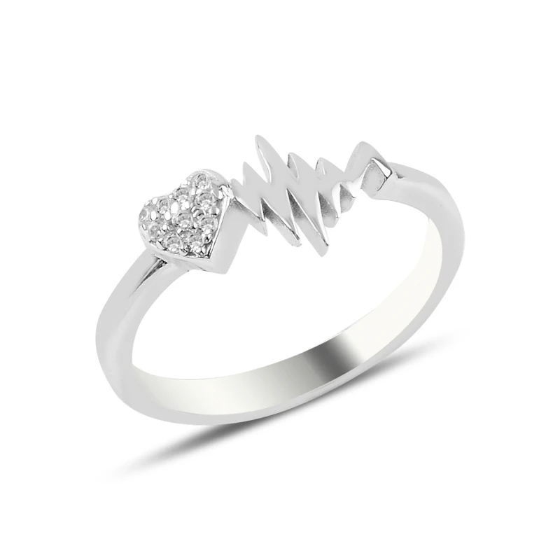 

Серебряное кольцо Silverlina с цирконием и ритми в форме сердца