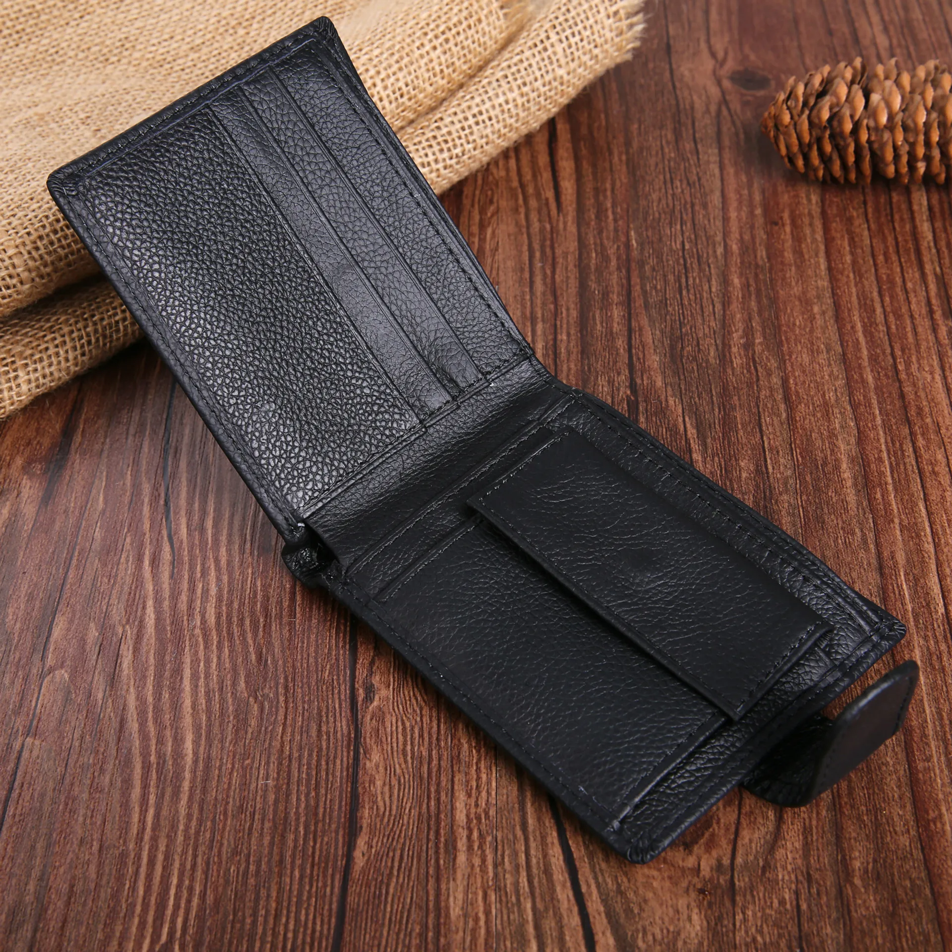 

Genuine Leather Men Wallets High Quality Card Holders Coin Pocket Carteras Male Purse Brand Designer Man Slim Wallet