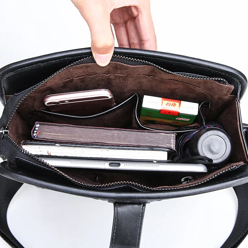 

New Fashion Men's Business Shoulder Bag Woven Casual Cross body Bag Male Messenger Bag Travel Bag