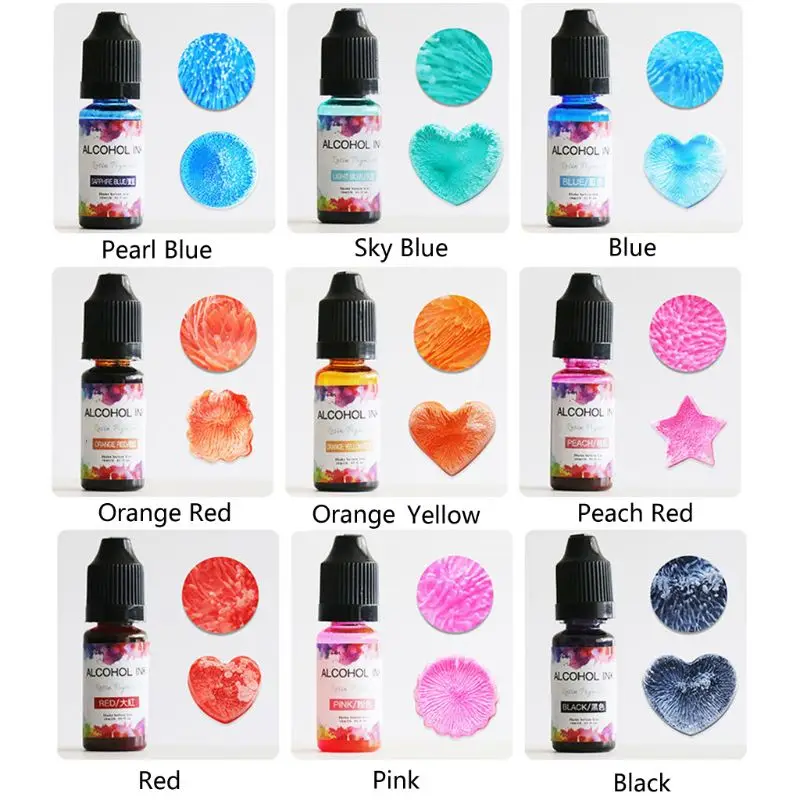 

24Color 10ML Alcohol Ink Diffusion Resin Pigment Kit Liquid Colorant Dye Art DIY