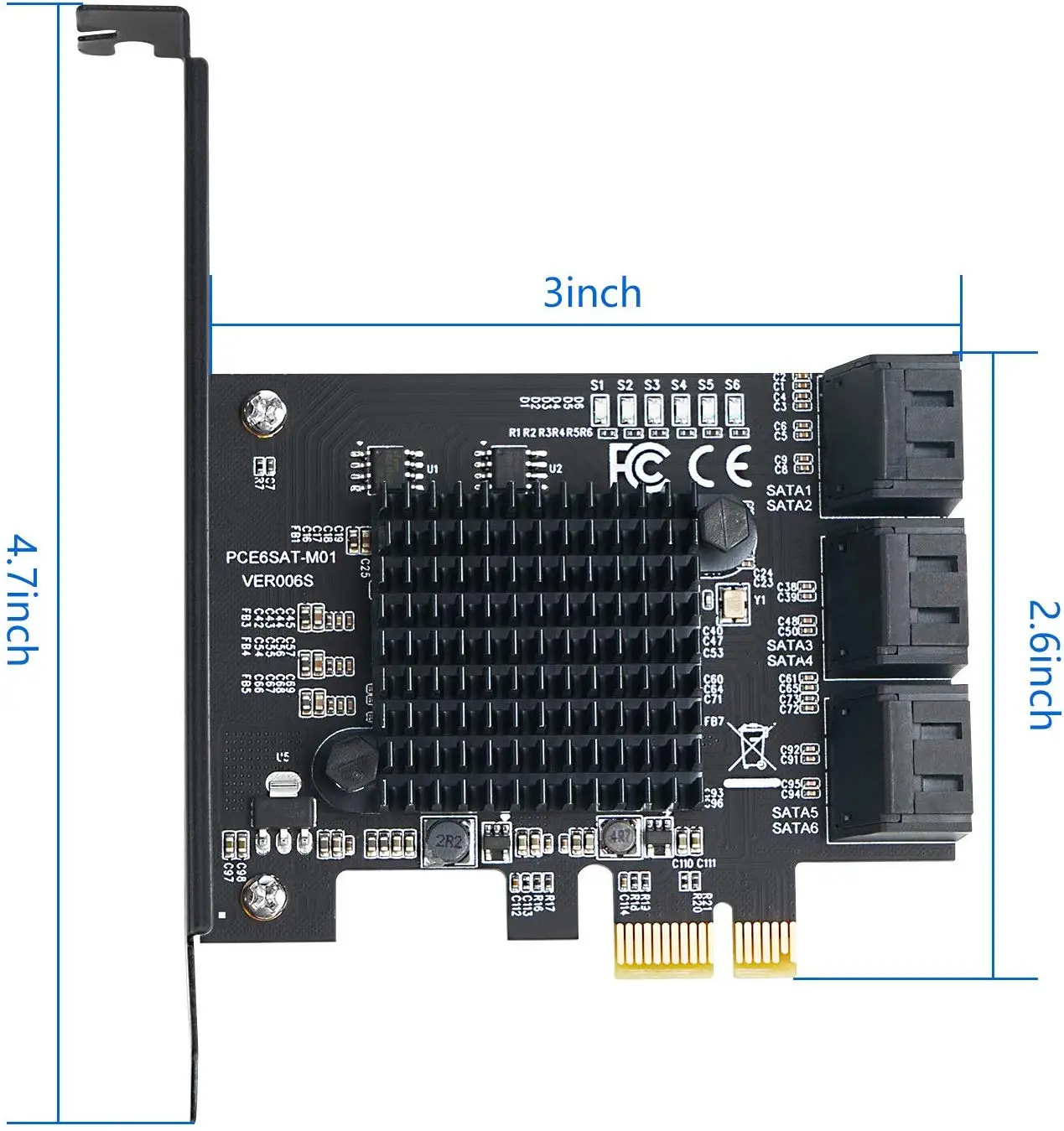 

6/4 10 Port SATA III PCIe Card, PCIe SATA III Controller Card To 6GB/s Internal Adapter Converter PCI SATA 3.0 Expansion Card