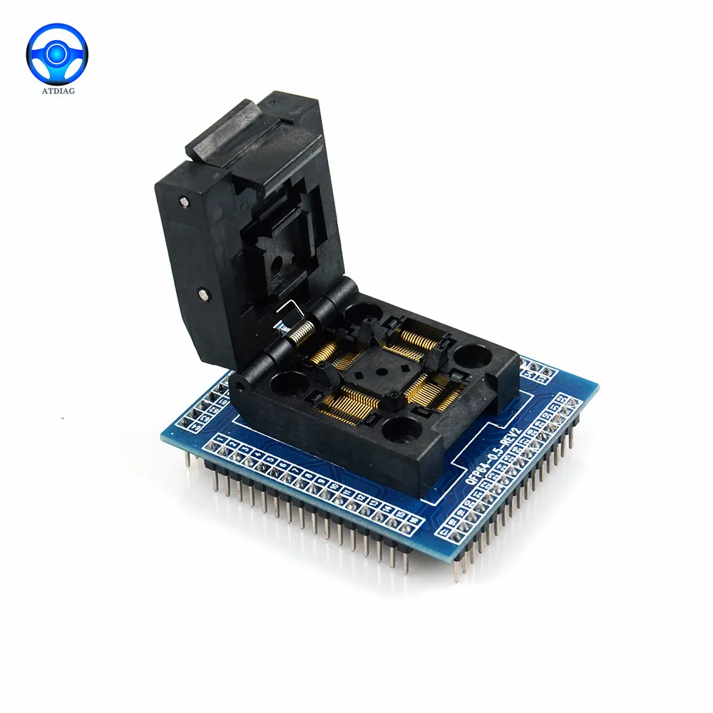 

NEW QFP64 TQFP64 LQFP64 socket adapter IC test socket burning 0.5m programmer STM32 QFP64 socket Free Shipping