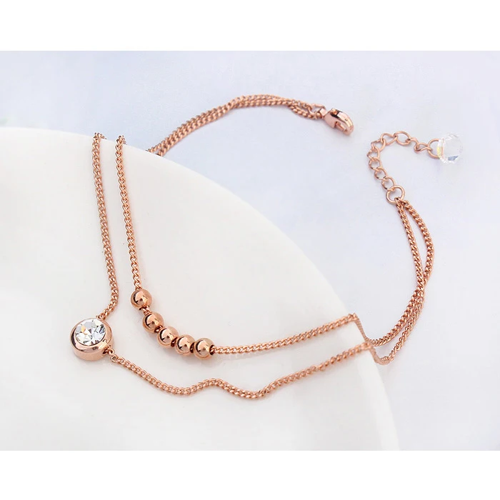 BeBella Круглый Шарм Роуз цвет золотистый позолоченный браслет на ногу для девочек