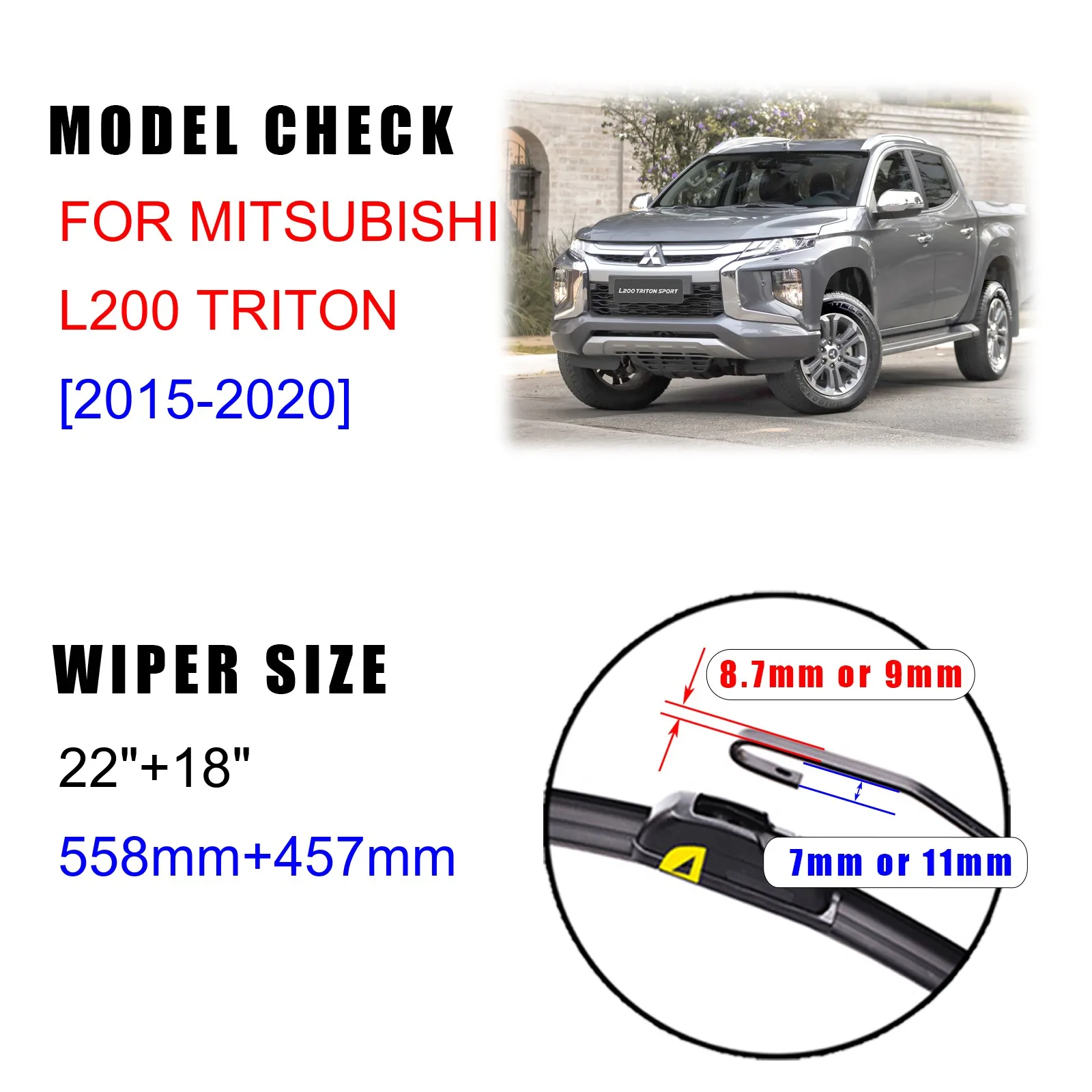 Щетки стеклоочистителя передние для Mitsubishi L200 Triton 2015 2016 2017 2018 2019 2020 - купить по