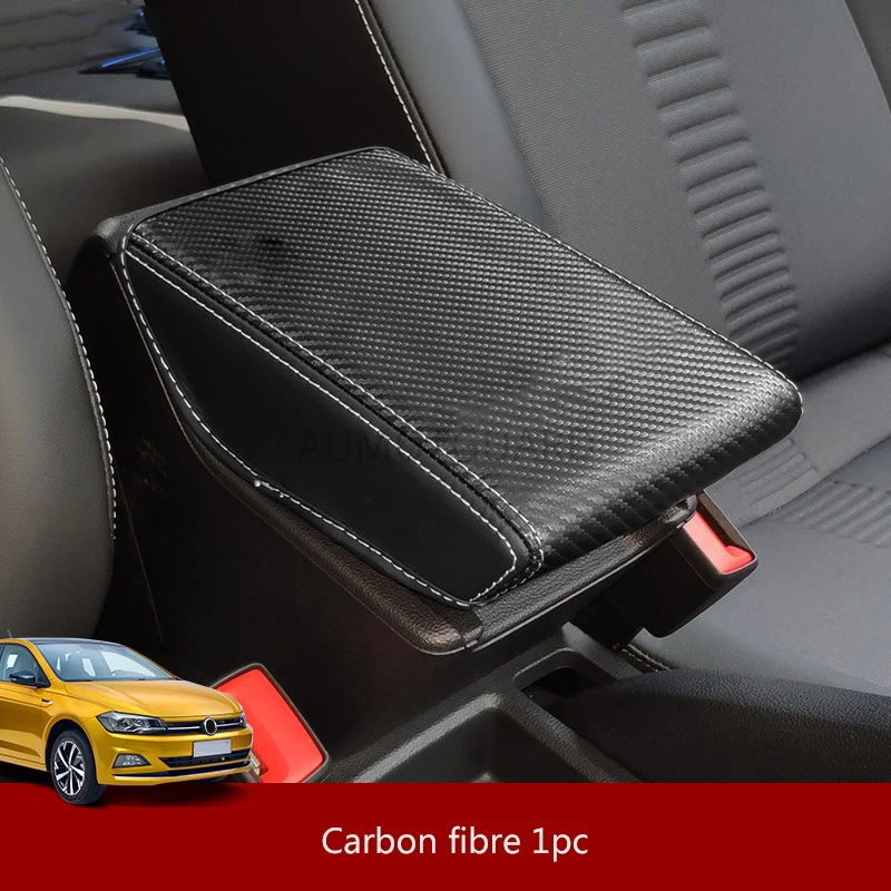 

Car Armrest Cover Pad Console Arm Rest Pad for Volkswagen VW Polo Plus 2019