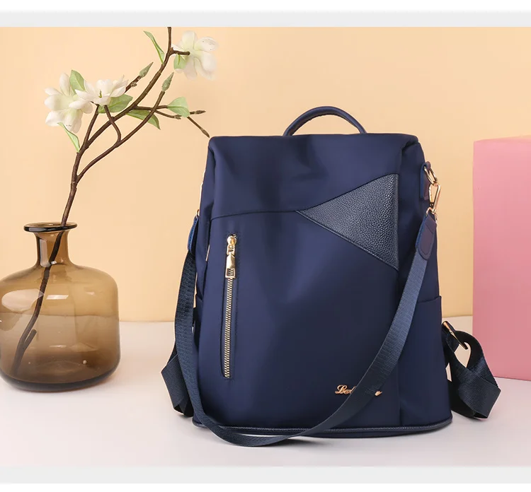 

B3654 -New leisure multi-function backpack trend solid color large capacity Backpack