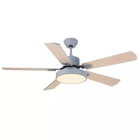 modern minimalist 5 blade solid wooden fan lamp ceiling fan restaurant living kitchen room bedroom led remote control adjustment