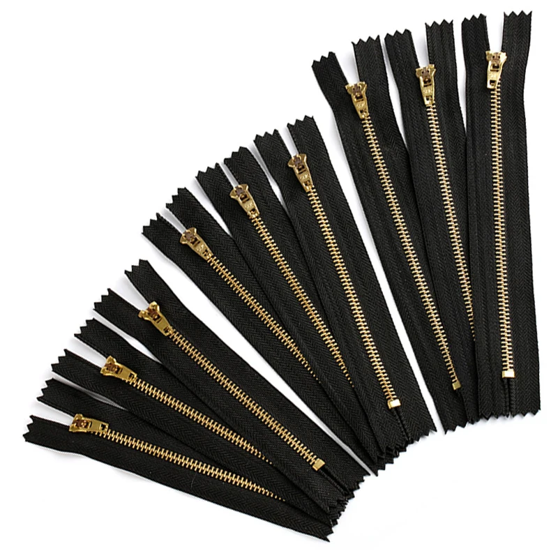 Металлические молнии 3 # из латуни и меди с автоматическим замком черные белые для