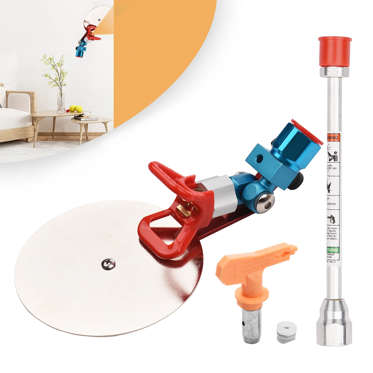 

7/8-Inch Spray Guide Accessory Tool for Wagner for Wagner Airless Paint Sprayer with Anti-Splash Baffle 517 Tip Extension Pole