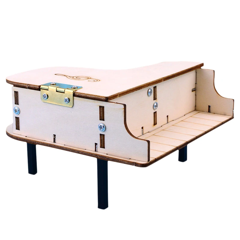 DIY фортепиано головоломка модель деревянная музыкальная шкатулка ручной