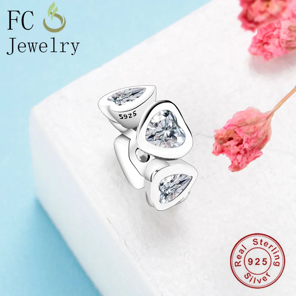 Ювелирные изделия FC из серебра 925 пробы европейские Соединенные сердца