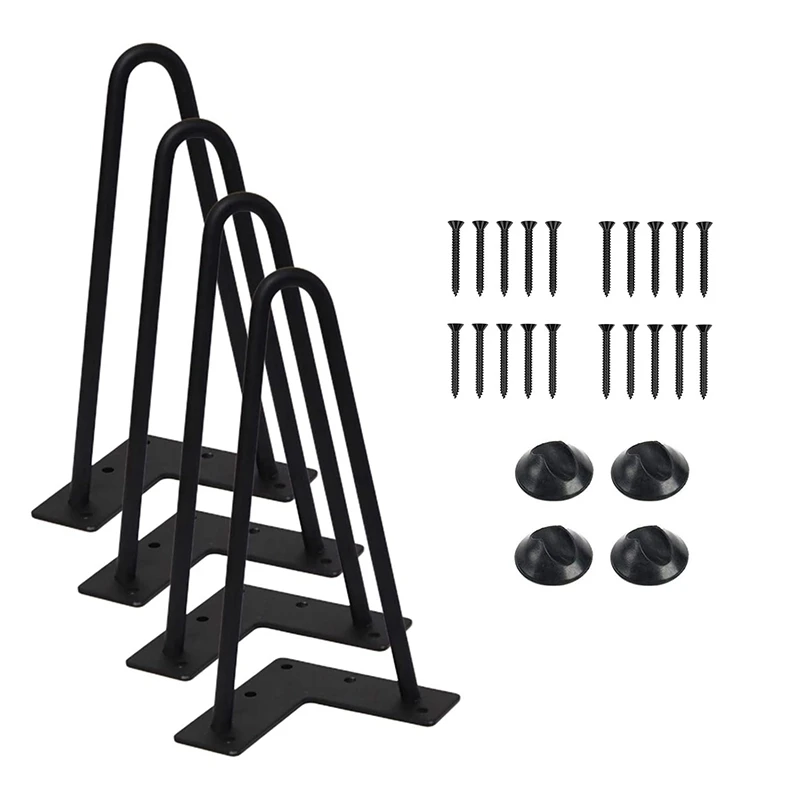

4 шт. 8 дюймов сверхмощные шпильки для кофейного столика ножки с 4 шт. бонусными резиновыми протекторами для пола металлические ножки настоль...