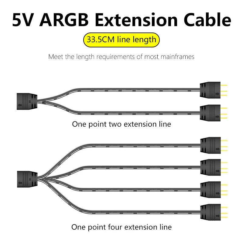 

UTHAI EC-5V 5V 3-Pin Motherboard Extension Cable One Point Two/Four ARGB Sync Hub Split Line Extension Sync Line