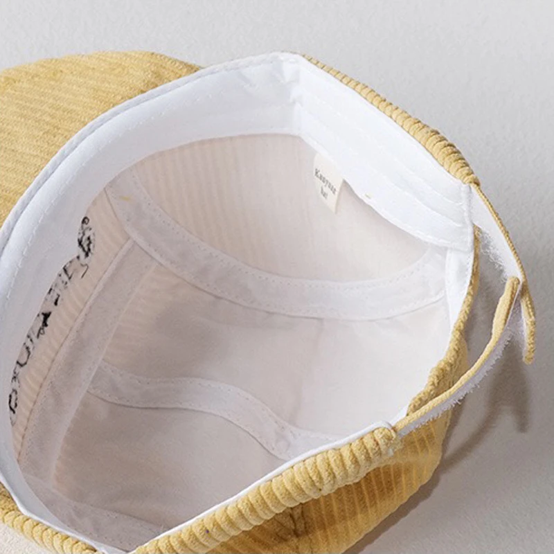 

Baby Autumn Winter Baseball Hats Corduroy Thickening Letter Embroidery Kids Boys Girls Peaked Cap