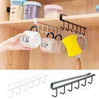 Органайзер для хранения, металлический, под полку, кружку, чашку, без отверстий, раздвижной, кухонный органайзер, подвесной держатель, железная Многофункциональная вешалка