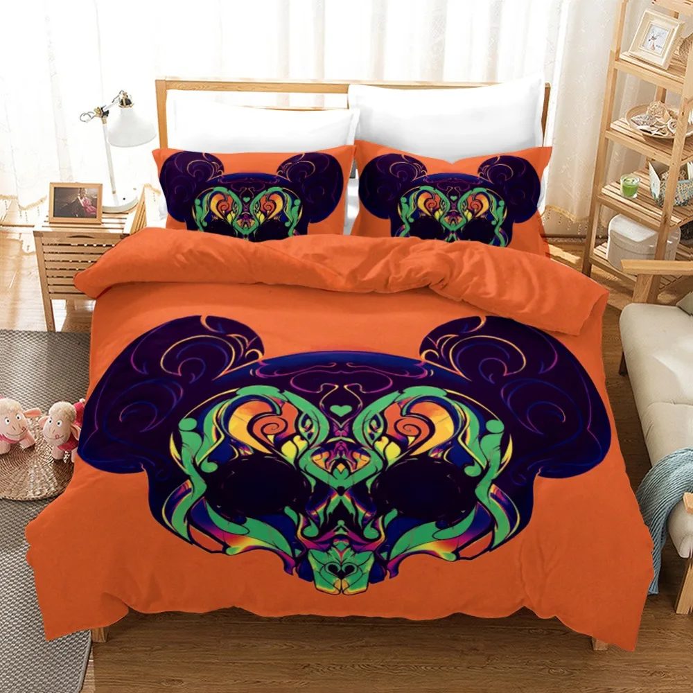 

Amazing Red Mickey Mouse Bedding Set Twin Size Wedding Couple Quilt Duvet Covers for Kids Adult Bedroom Decor Queen King 3 pcs