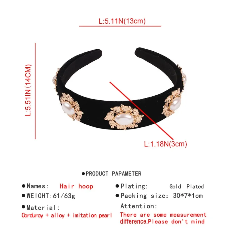 Винтажная повязка на голову в стиле барокко с искусственным жемчугом для женщин