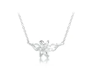 women cosplay movie jewelry wholesale elves galadriel queen necklace flower silver color cubic zirconia crystal pendant