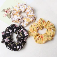 3pcslot flower elastic scrunchies new hot ponytail holder hairband hair rope tie fashion stipe for women girls hair accessories