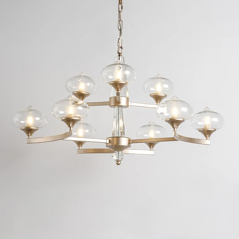 

Postmodern living room chandelier LED simple light luxury restaurant light creative personality bedroom glass chandelier