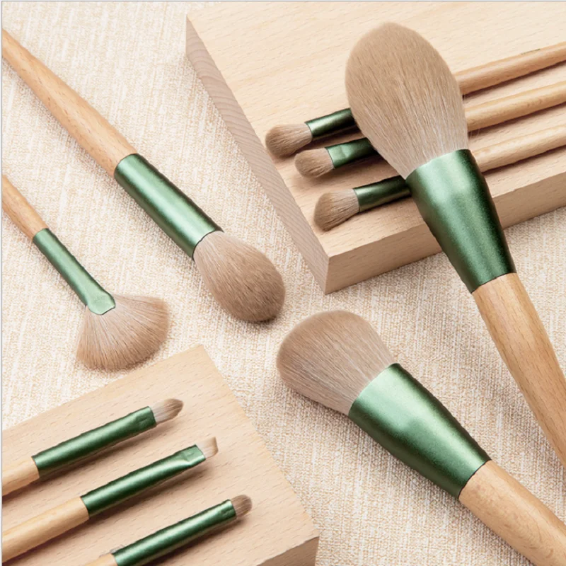 

10 Qingluo Makeup Brush Set Blush Loose Powder Eye Shadow Brush Beauty Tools