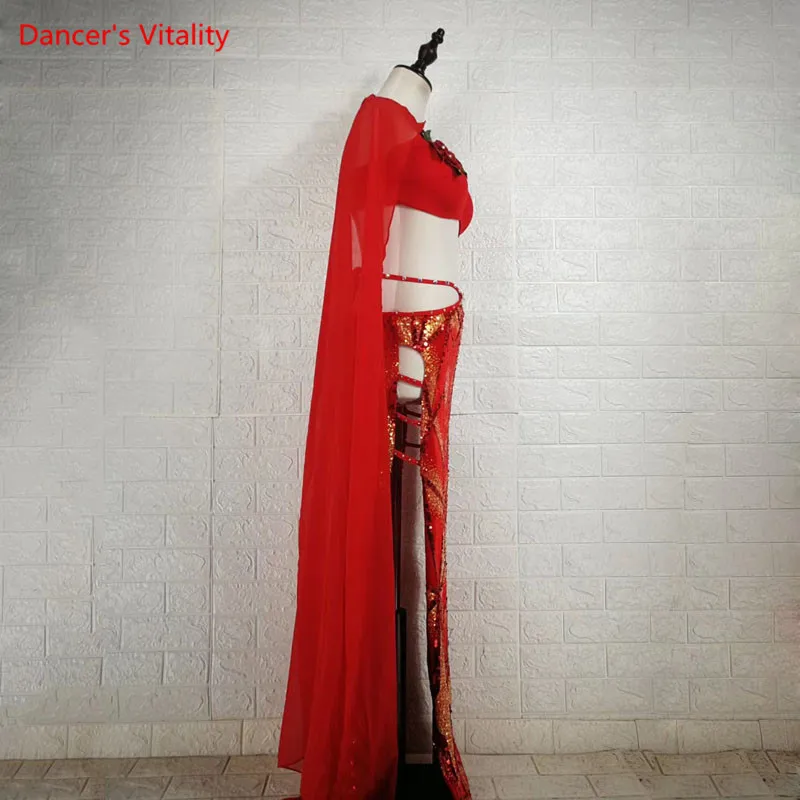 

Belly Dance Suit High-end Floating Sleeves and Top Practice Clothes Long Skitr Shirt Set Profession Custom Performance Clothing