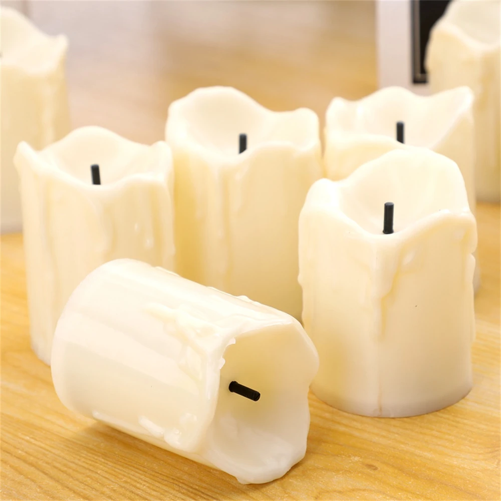

12PCS Flameless Votive Candle Lamp Battery Operated Electric Fake Candle lights for Wedding, Christmas, Halloween Decorations