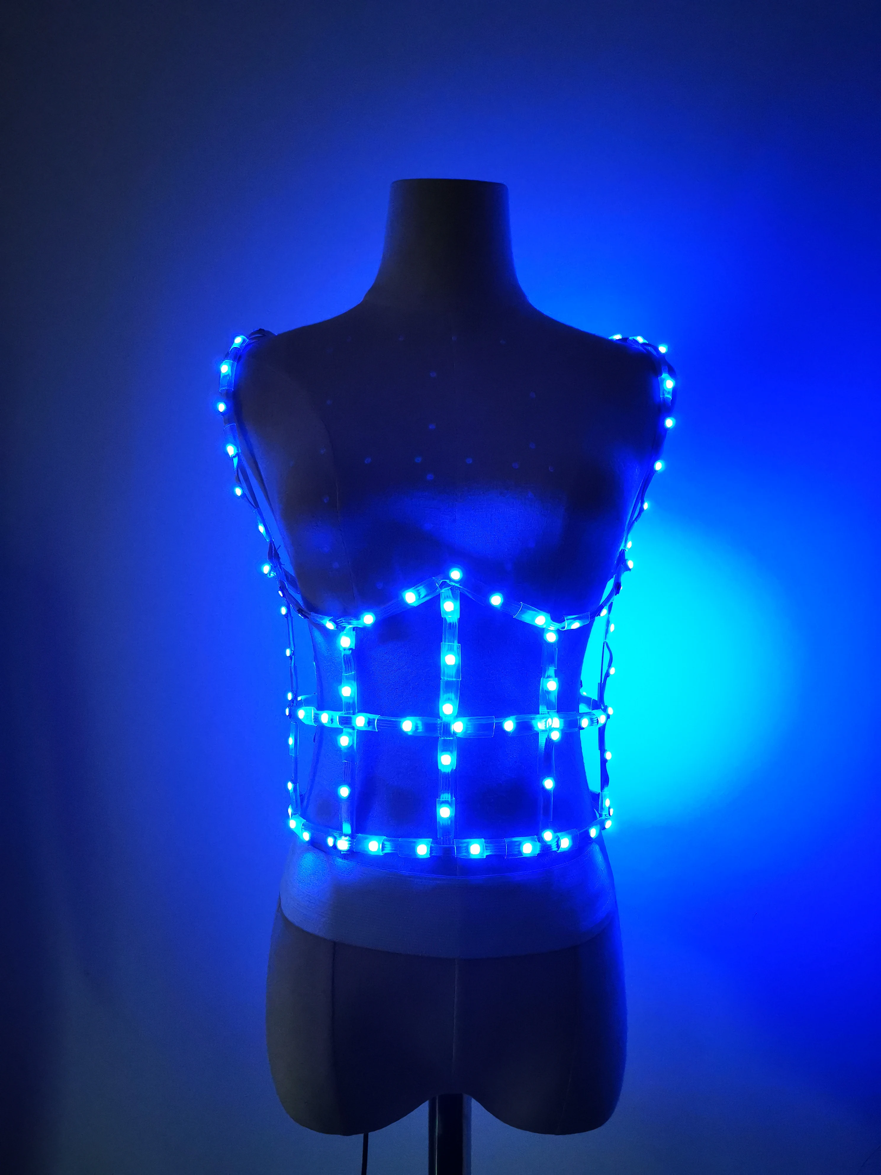 Женское соблазнительное светодиодное корсет клетка для девушек на Хэллоуин