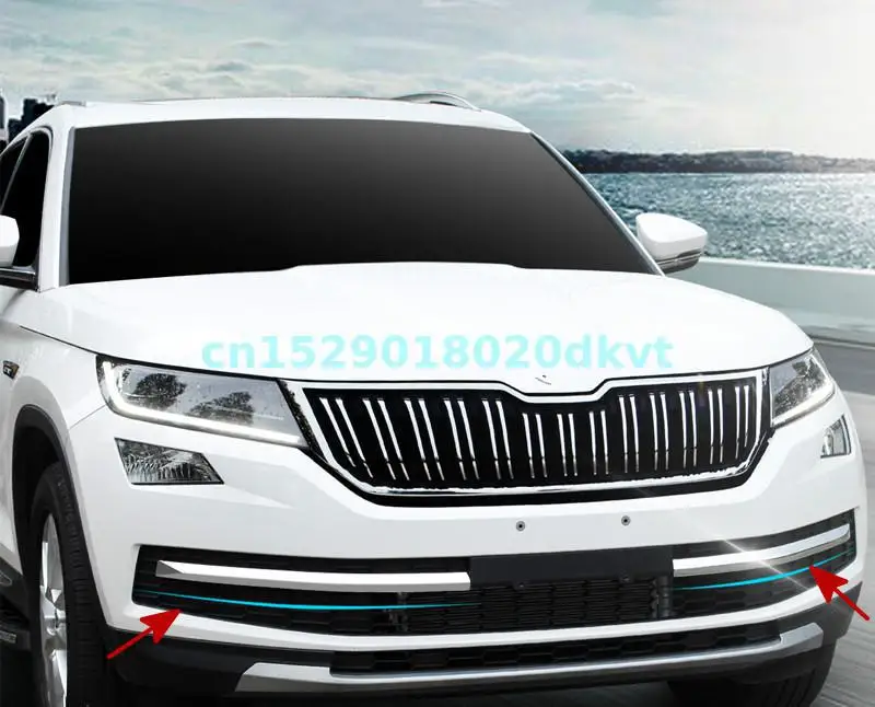 

Нашивка на передний бампер, Внешнее украшение для Skoda Kodiaq 2017 2018, защитное украшение, красивые автомобильные аксессуары, Стайлинг автомобиля