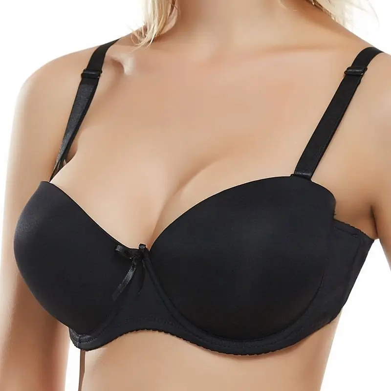 

Women Push Up Bras Seamless Smooth Bra Female Bow Twist Gathered Underwire Underwear