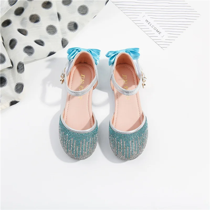 

New Summer 2021 Childre's Shoes Kids Leather Show Party Hollow Girls Shoes Girl Princess Shoes Sandals Sequins Performance