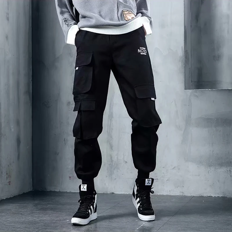 Брюки карго мужские с большими карманами джоггеры модные штаны в стиле хип хоп