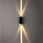 Алюминиевые настенные светильники, уличное водонепроницаемое настенное освещение для внутреннего дворика, крыльца, сада, светильники вверх и вниз, 2 Вт, 6 Вт