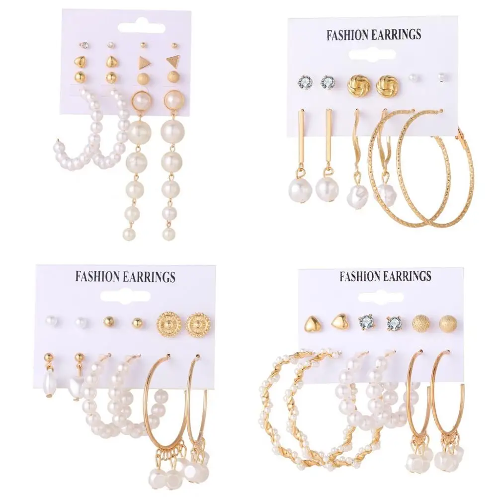 FNIO 2020 женская мода комплект жемчужных серег с большим круглым кисточками в