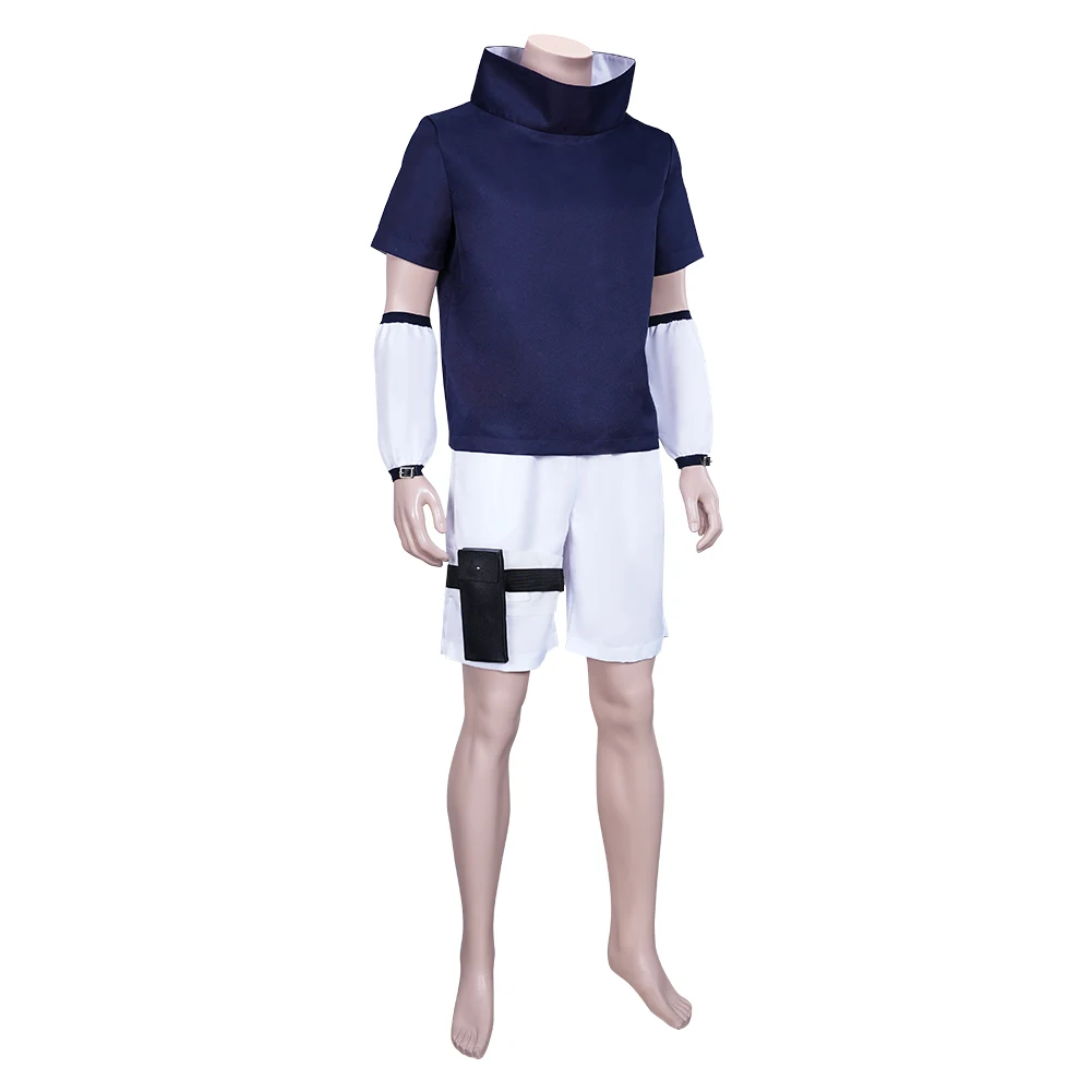 Аниме Sasuke Uchiha Косплэй Взрослый Костюм Униформа Комплект со штанами и топами на