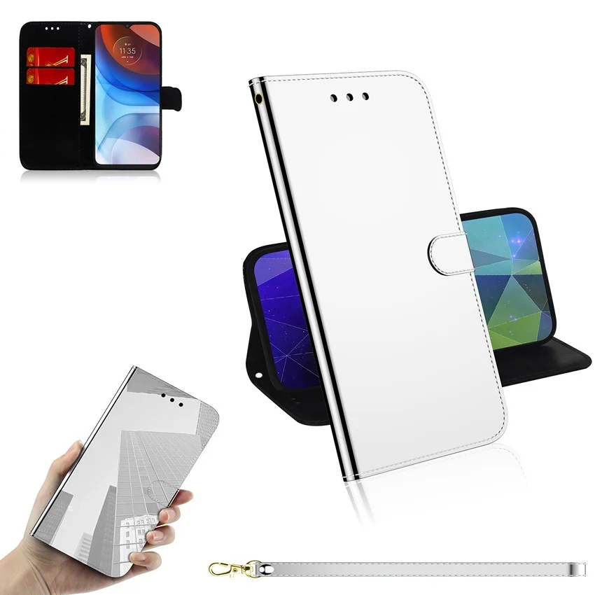 Зеркальный кожаный флип чехол для телефона Xiaomi Redmi Note 10 9 8 Pro 9S 10S 9A 9C 8T 9T 7 7A книжка с