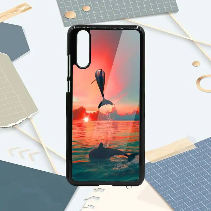 

dolphin cute ocean animal Phone Case PC For Samsung galaxy S note 8 9 20 10 e lite2019 plus pro ultra