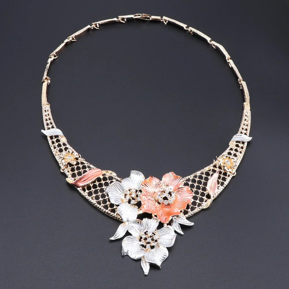 Изысканные Ювелирные наборы из Дубая золотого цвета женские индийские