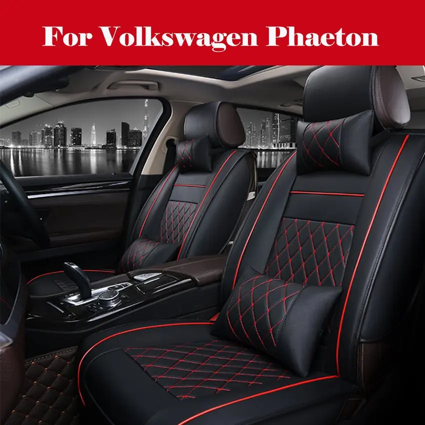 

high quality Full Set Luxury Leather 5-Seats Car Seat Cover Cushions For Interior Accessories For Volkswagen Phaeton