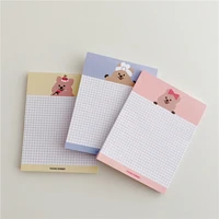 50 sheets ins cartoon bear grid non sticky memo pad journal note diy decoration school supplies stationery planner memo sheets