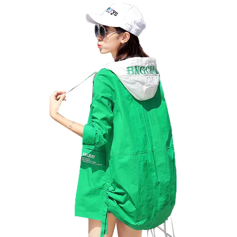 

Sun protection Clothing women's Jacket New Summer mid-Length Embroidery Thin Loose Large Size Anti-UV Sunscreen Ladies Jackets