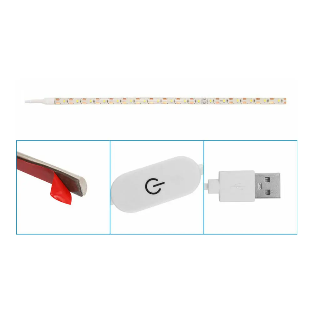 

30CM Sewing Machine LED Light Strip Lighting kit with Touching Dimmer USB Power Adhesive Tape --M25