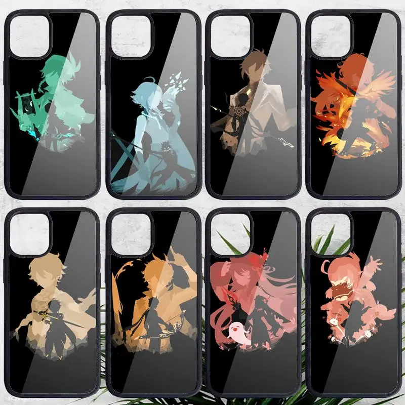 

Genshin Impact game Phone Case PC for iPhone 11 12 pro XS MAX 8 7 6 6S Plus X 5S SE 2020 XR Luxury brand shell funda