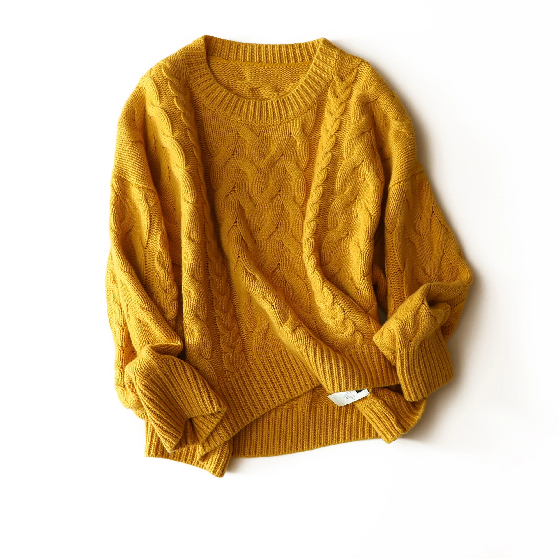 

Женский свободный вязаный пуловер в английском стиле, кашемировый свитер большого размера на осень и зиму, 100%