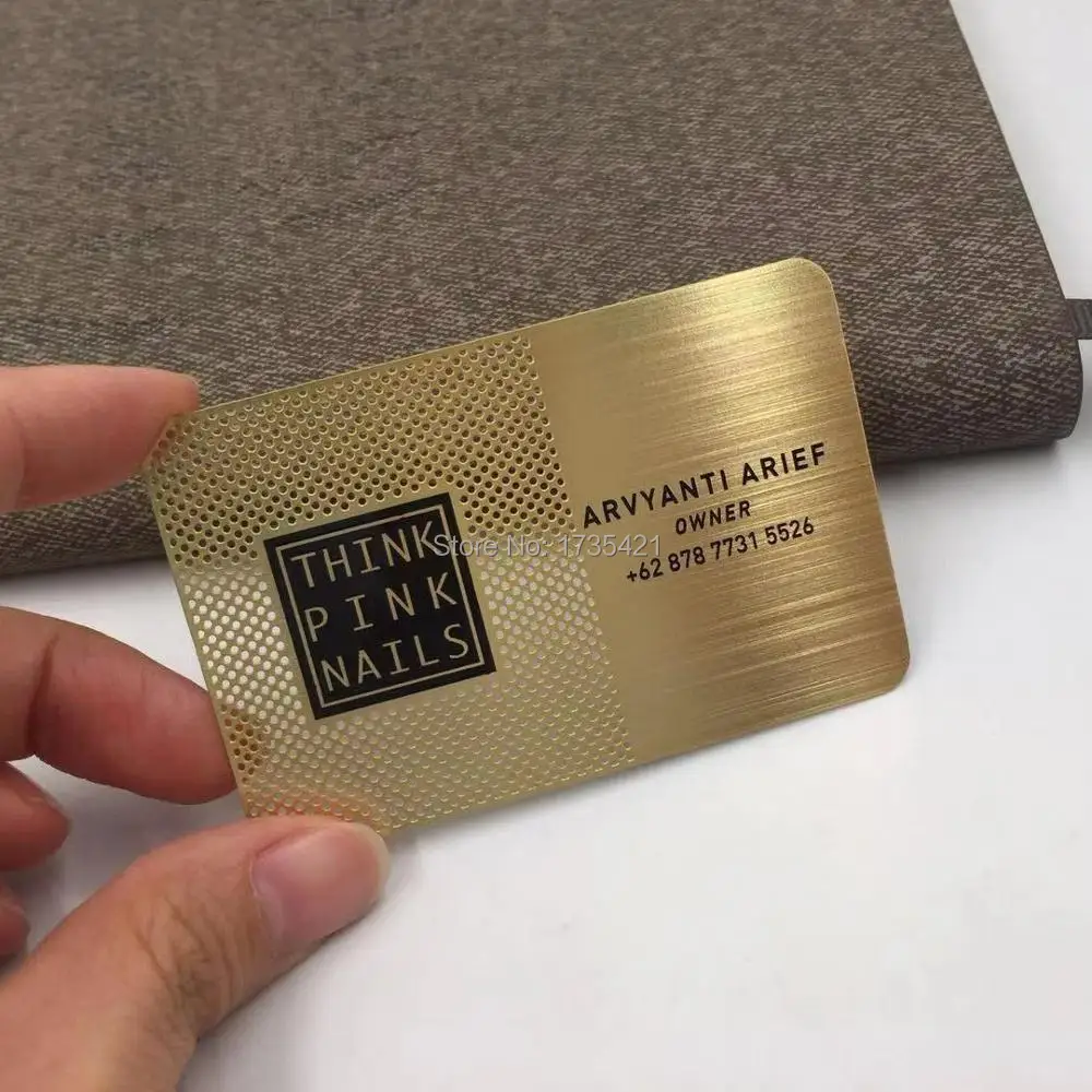 Factory Direct Sale Gold Electroplated Business Metal Card brushed metal card