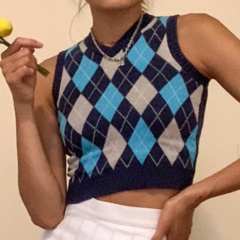 Повседневный винтажный жилет свитер с v образным вырезом женский черный