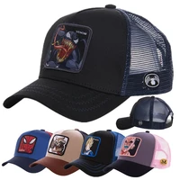 newest hot selling anime patch design trucker hat two famous cartoons cotton mesh baseball cap for men women gorras casquette