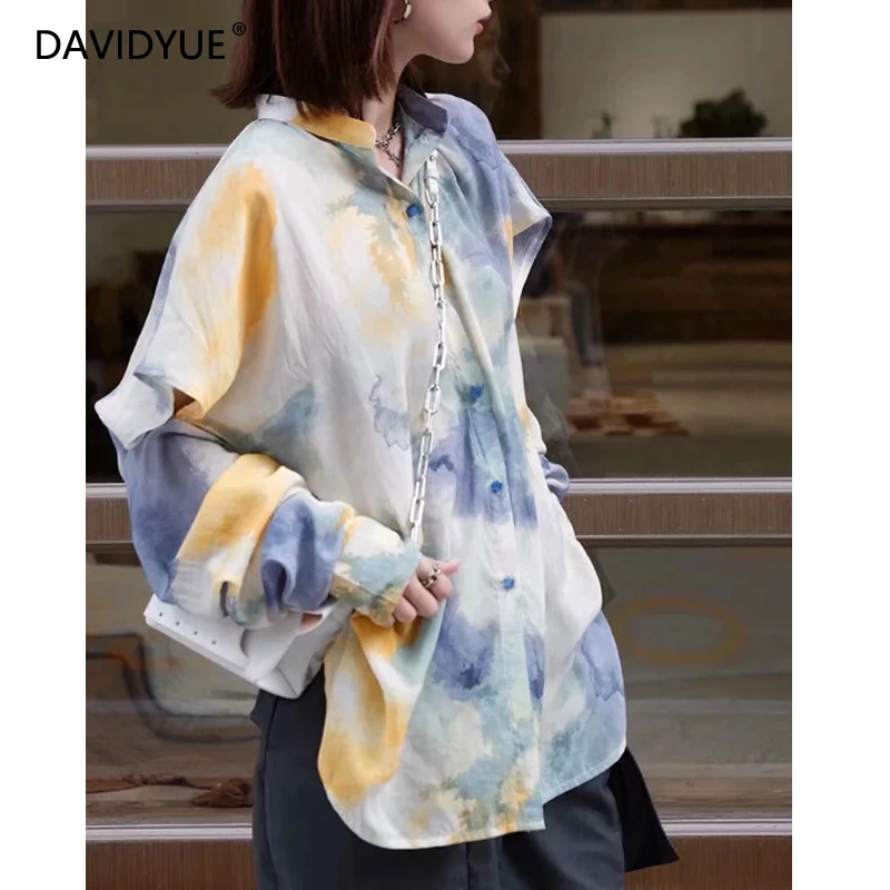 

Женская шифоновая блузка на пуговицах, с длинным рукавом