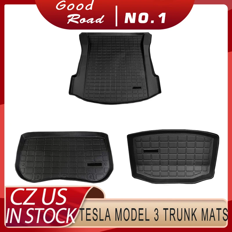Фото Для Tesla Model 3 коврики для багажника подгонянный Автомобильный задний багажник